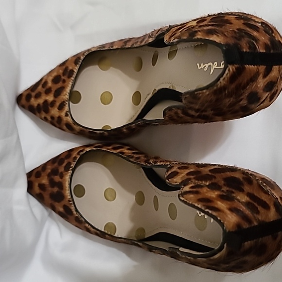 BODEN Leopard Print Pumps Court Wave Calf Hair Leather Pointed Toe 38. Us 7 - Picture 7 of 7